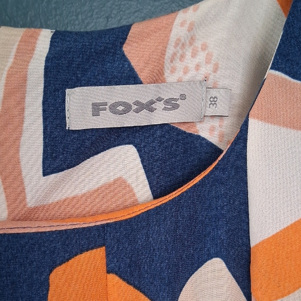 Fox Vibrant Blue and Orange Patterned Midi Dress - Picture 2 of 6